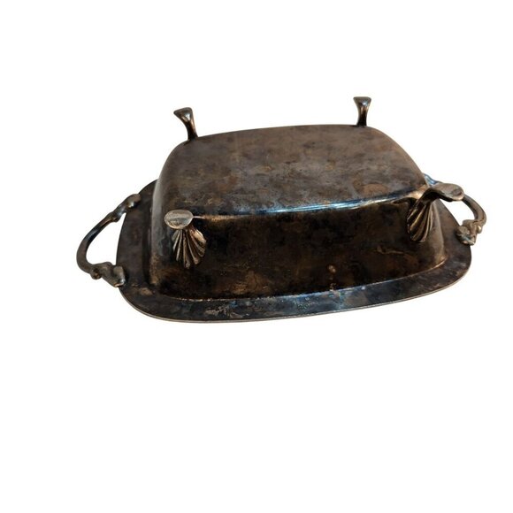 Charles Baller, Antique Silver-Plated Rectangular Serving Butter Dish With Lid & - Picture 5 of 10